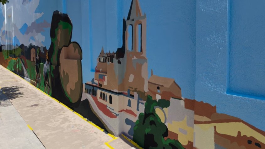 Imatges del mural i els autors
