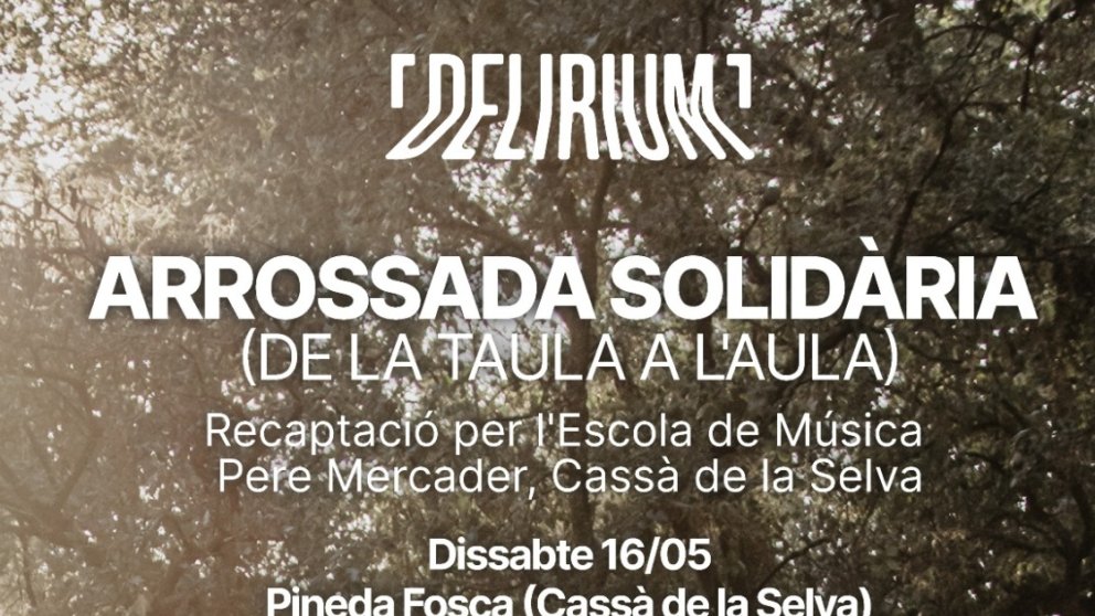 El Delirium farà una arrossada en benefici del banc d'instruments de l'escola de música de Cassà